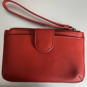 Red Leather Wristlet